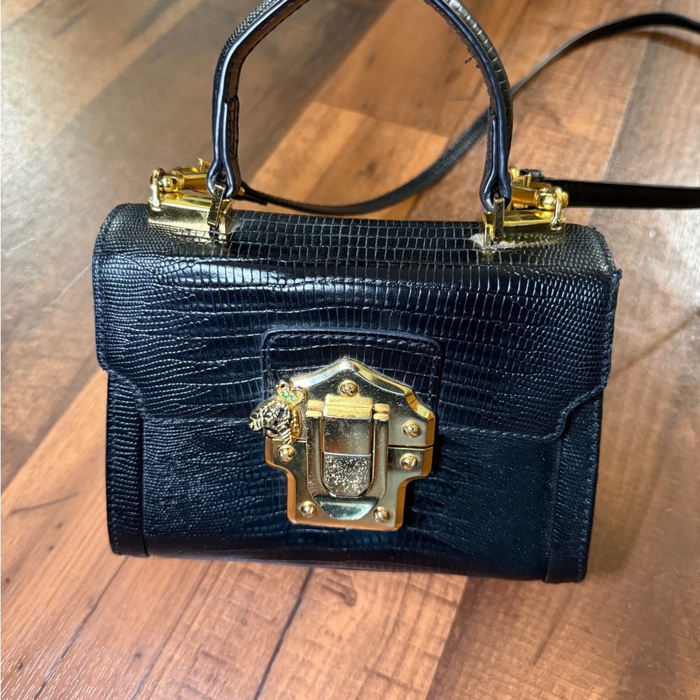 Chic Black Mini Bag with Gold Hardware